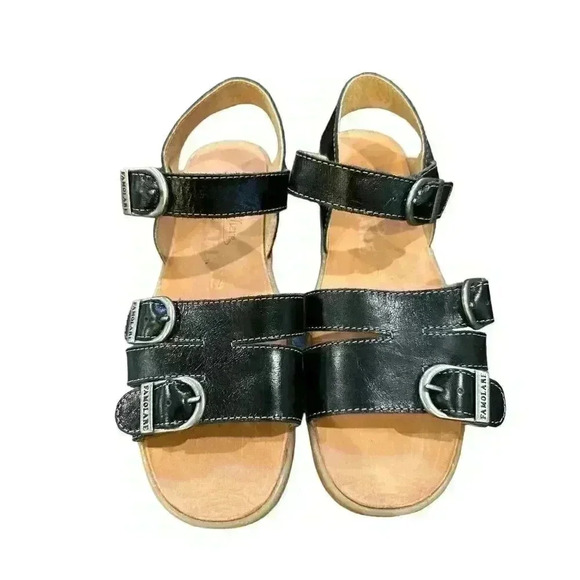 - Famolare Wavy Wedge Leather Sandals Size 7.  Used in Good Condition, Som… - Picture 1 of 6